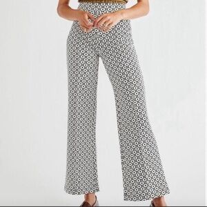 Free People Mod Scandi Daisy Black White Patterned Women's Flare Pants S